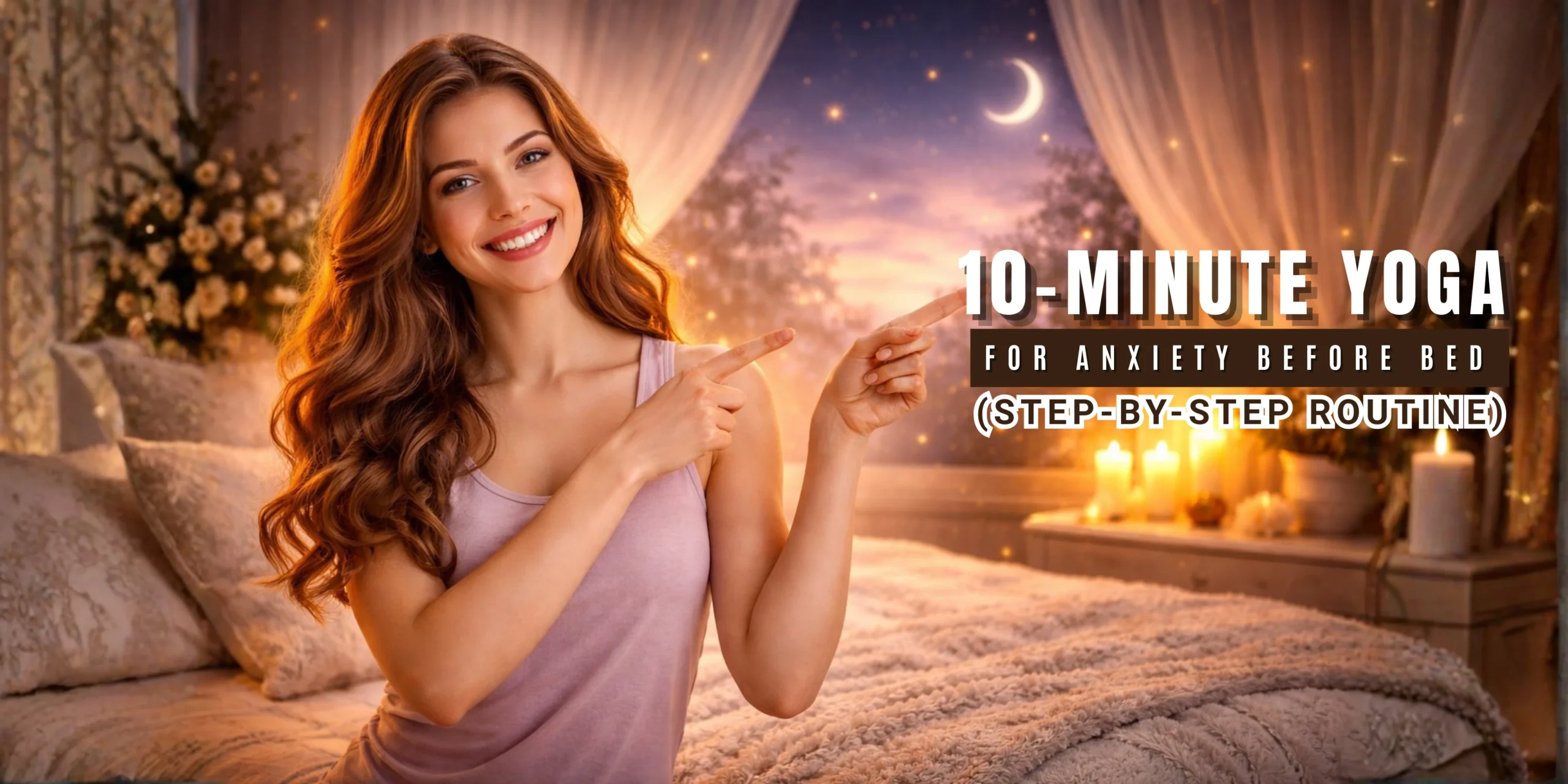 Yoga for anxiety before bed - 10 Minute step by step yoga routine