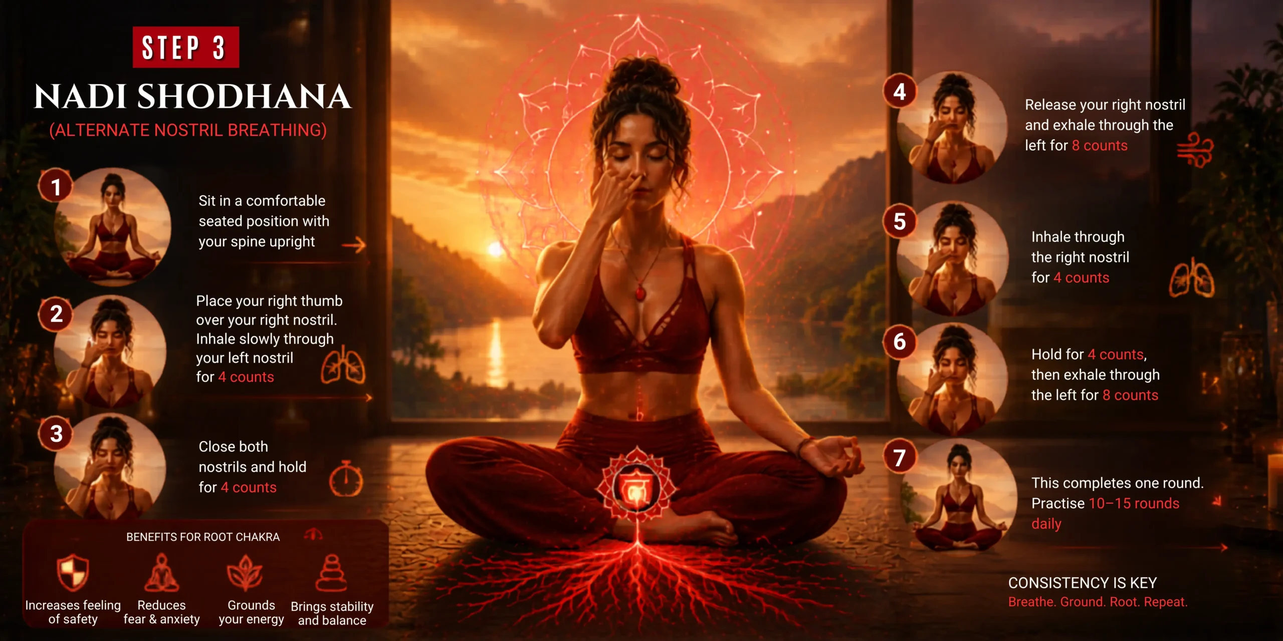 Nadi Shodhana for Muladhara Chakra